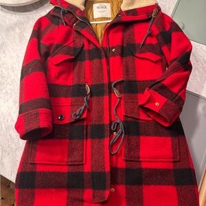 Woolrich x Abercrombie & Fitch Red and Black Plaid Jacket